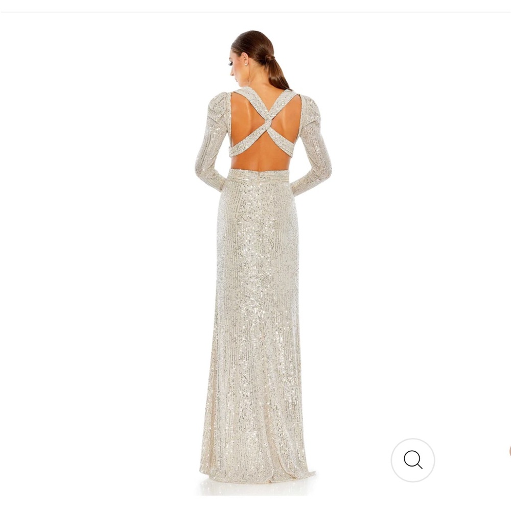 MAC DUGGAL Sequined Cris Cross Gown